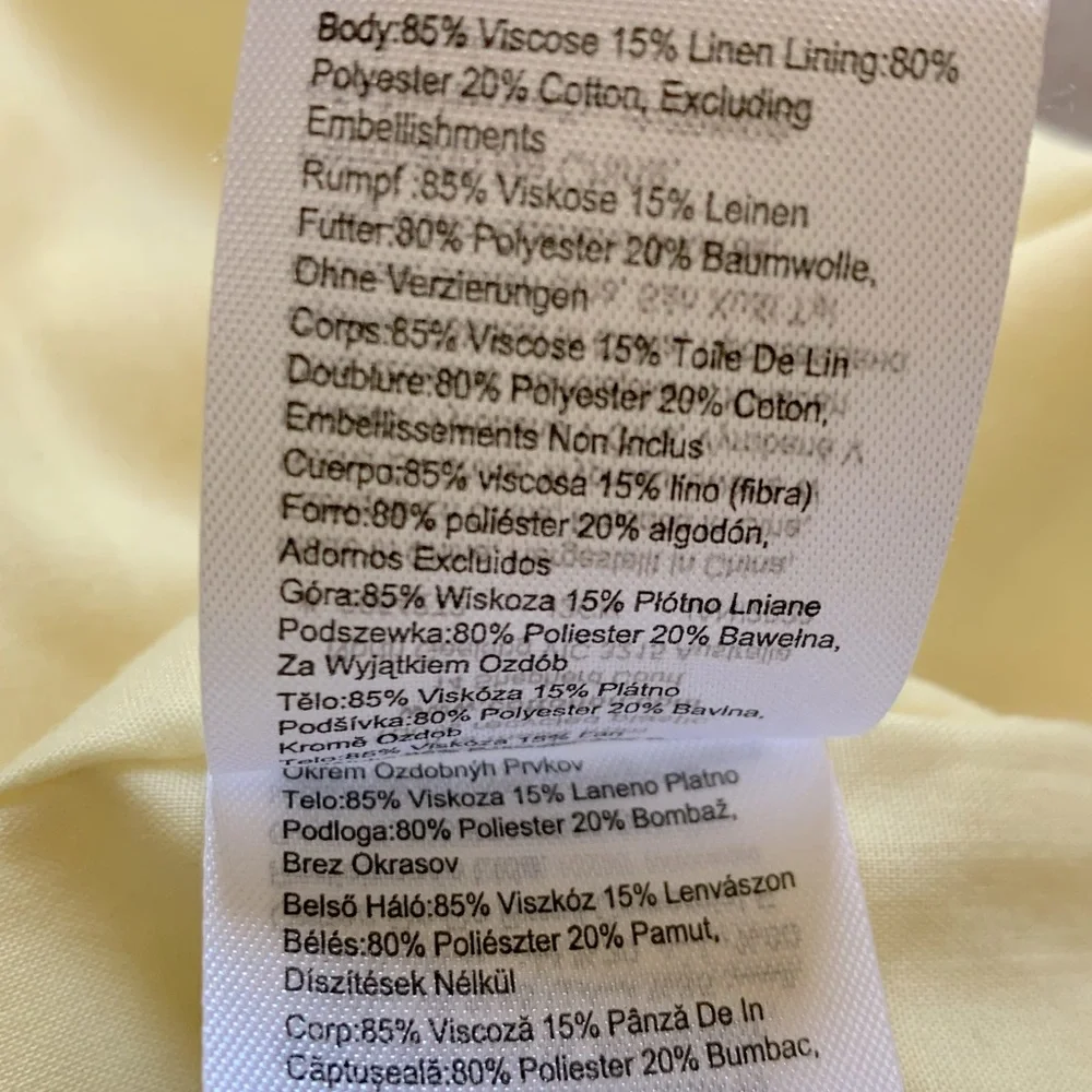 Cotton On Y2K Butter Yellow Linen Blend Milkmaid Babydoll Dress Size XS - Picture 10 of 10